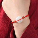 Bracelet Cordon Jade et Cinabre Tendance Bureau - Biloria