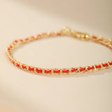 Bracelet Cordon Rouge Argent 925 Plaqué Or – Protection et Élégance - Biloria