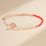 Bracelet Cordon Rouge et Nacre pour l'Abondance - Biloria