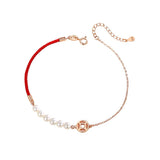 Bracelet Cordon Rouge et Nacre pour l'Abondance - Biloria