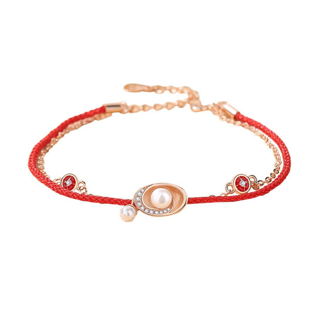 Bracelet Cordon Rouge et Perle : protection et élégance Feng Shui - Biloria