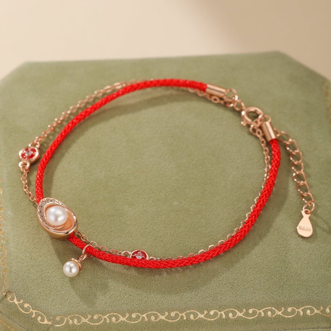 Bracelet Cordon Rouge et Perle : protection et élégance Feng Shui - Biloria