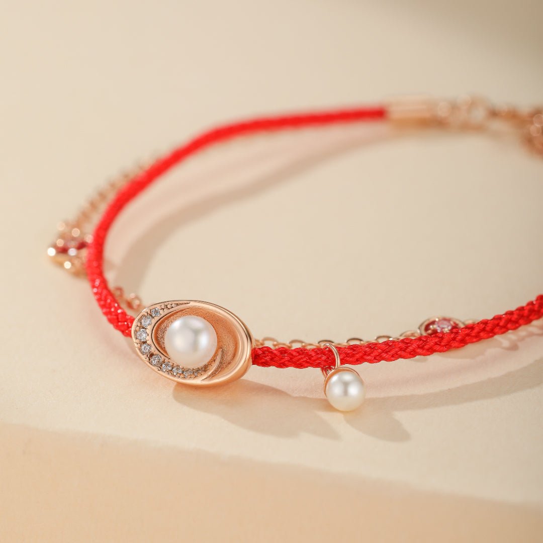 Bracelet Cordon Rouge et Perle : protection et élégance Feng Shui - Biloria