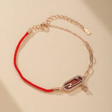 Bracelet Cordon Rouge Nuage Lunaire – Argent Plaqué Or - Biloria