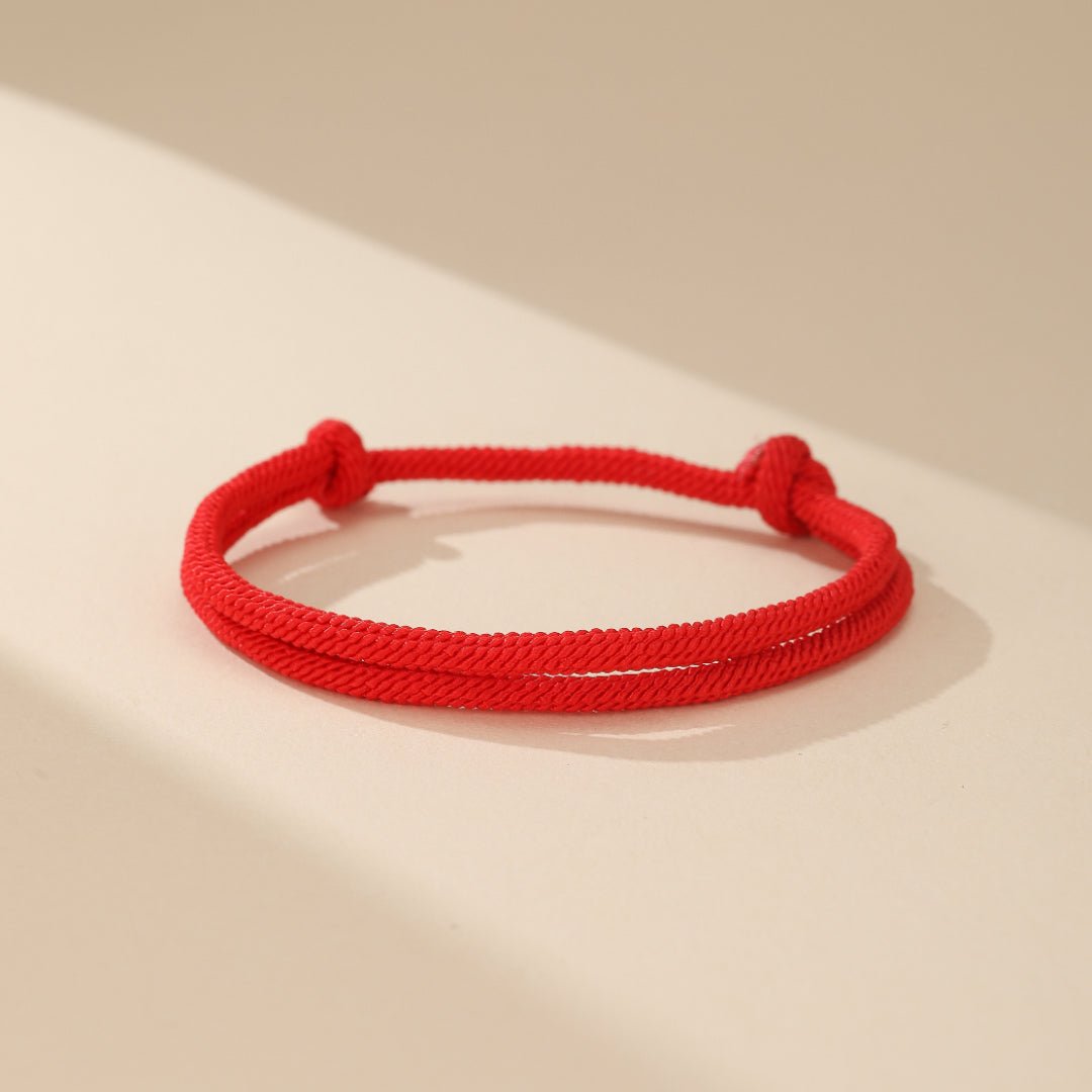Bracelet Cordon Rouge ou Noir pour Couple et Amis – Symbole de Force - Biloria