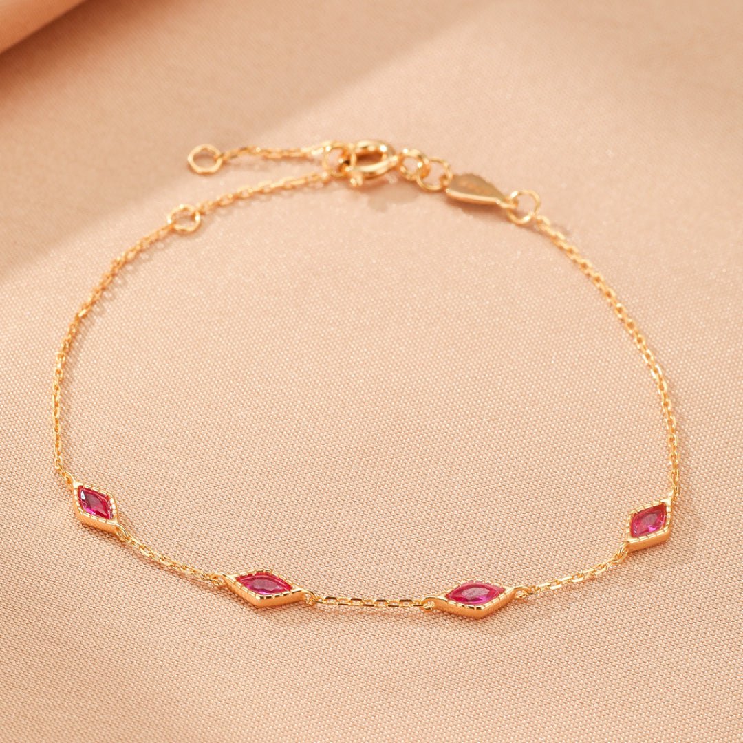 Bracelet Cornaline Douceur Intuitive Argent Plaqué Or 14k - Biloria