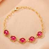 Bracelet Cornaline Jardin Impérial Argent 925 Doré - Biloria