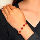 Bracelet Cornaline Jardin Impérial Argent 925 Doré - Biloria
