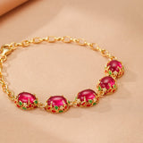 Bracelet Cornaline Jardin Impérial Argent 925 Doré - Biloria