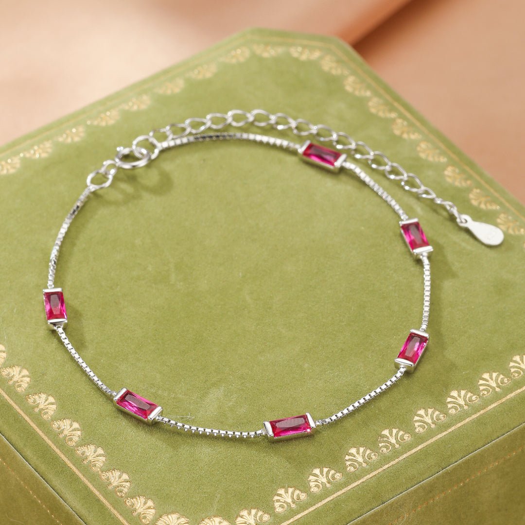 Bracelet Cornaline Rectangulaire Argent 925 – Bijou Énergie Passion - Biloria