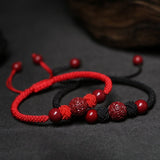 Bracelet Couple Cinabre Fil Rouge - Symbole d'Union Spirituelle - Biloria