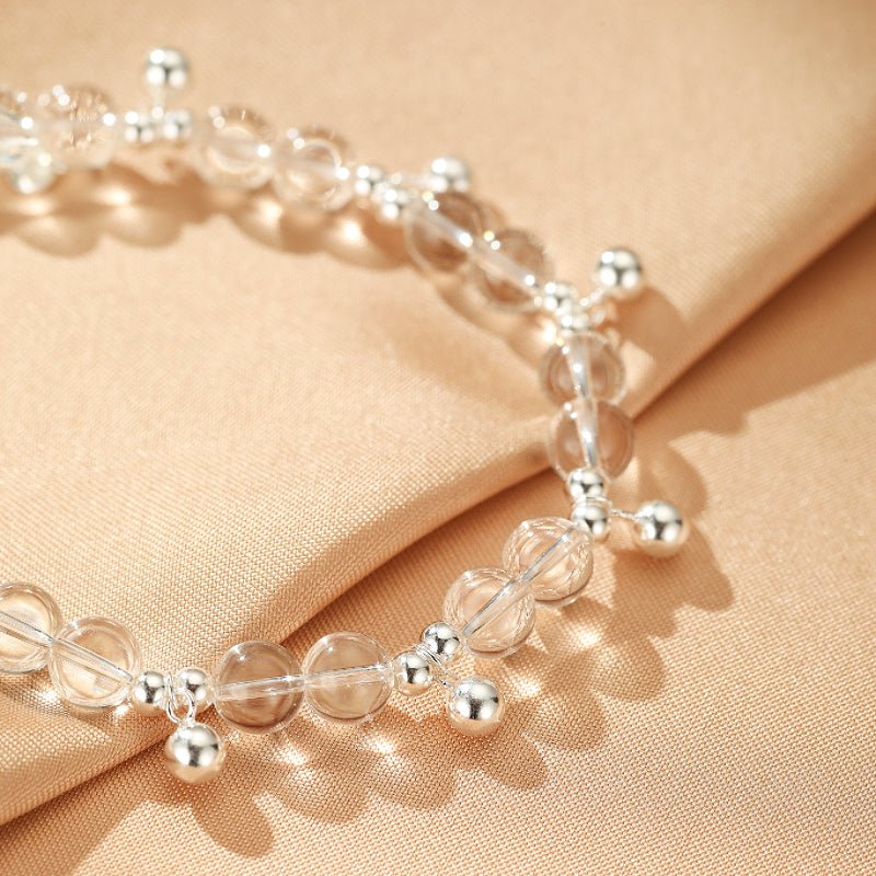 Bracelet Cristal de Roche Argent pour Femme – Pureté et Sérénité - Biloria