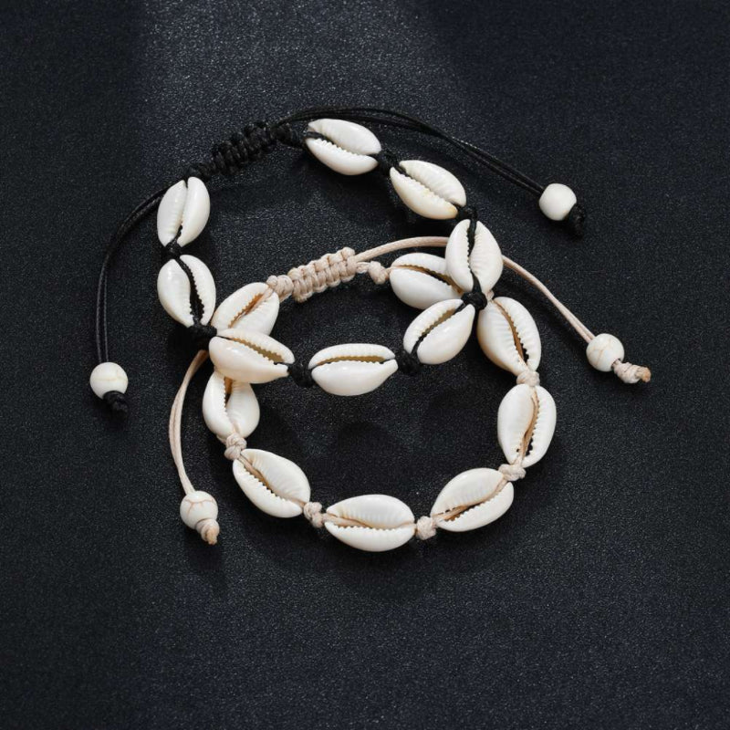 Bracelet de Cheville Coquillage pour Femme – Corde en Cire - Biloria