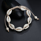 Bracelet de Cheville Coquillage pour Femme – Corde en Cire - Biloria