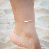 Bracelet de Cheville Perle Fine Ajustable Argent - Biloria