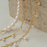 Bracelet de cheville perle plaqué or pour femme - Biloria