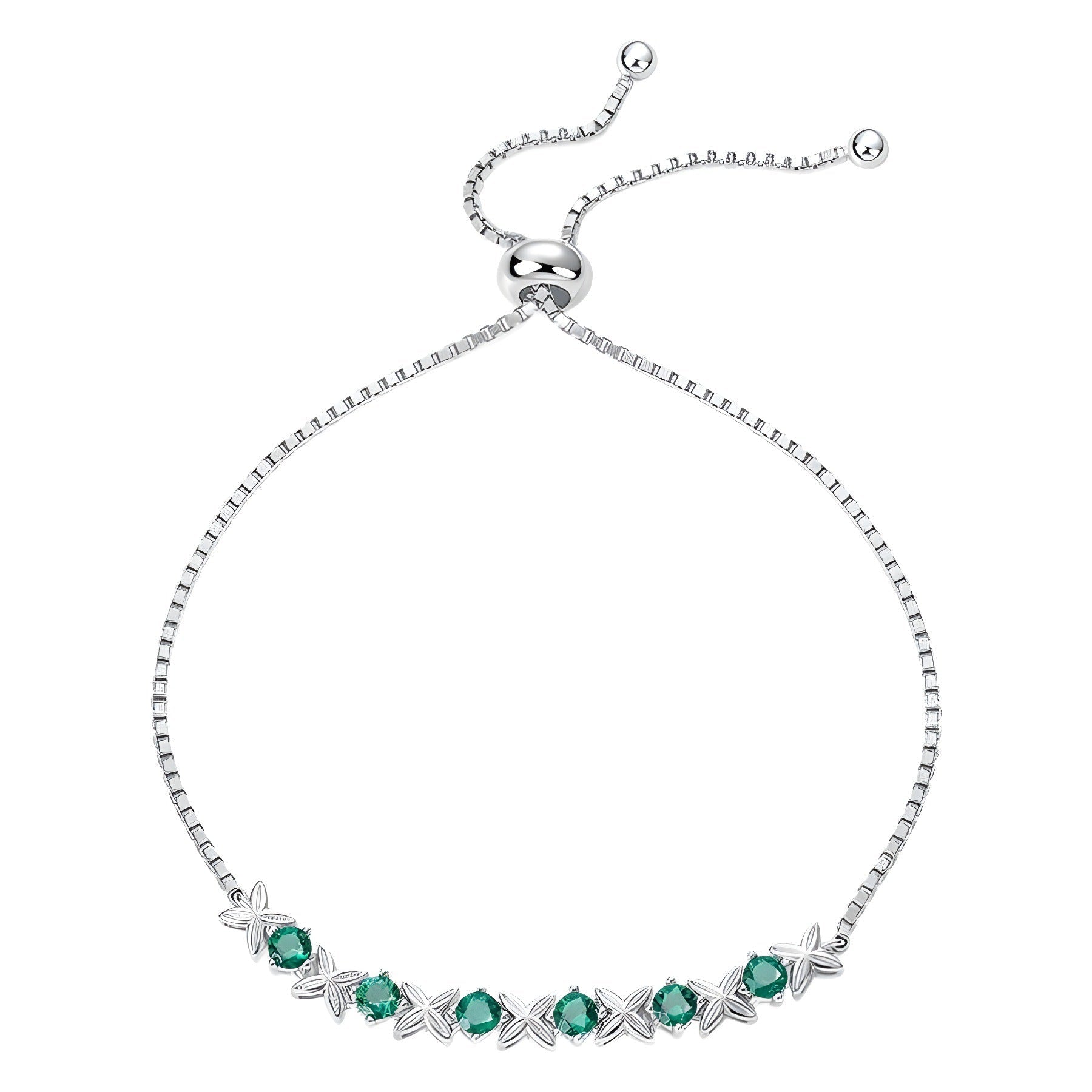 Bracelet Émeraude Grâce Florale en Argent S925 – Élégance et Sérénité - Biloria