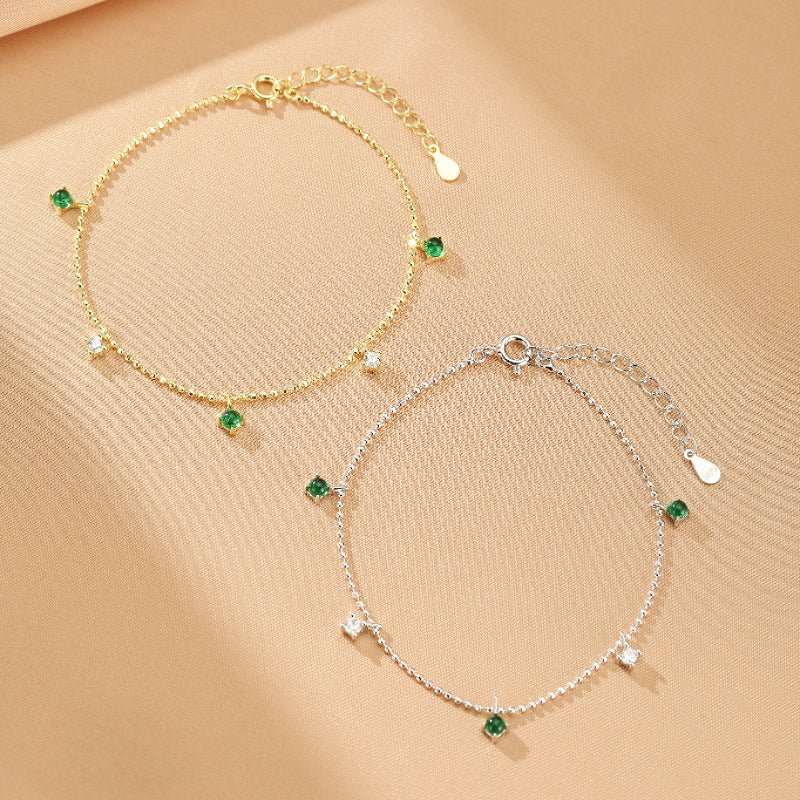 Bracelet Émeraude Zircon Argent 925 – Bijou Spirituel - Biloria