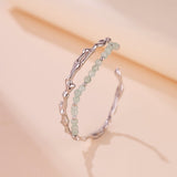 Bracelet en Aventurine et Argent 925 – Symbole Bambou - Biloria