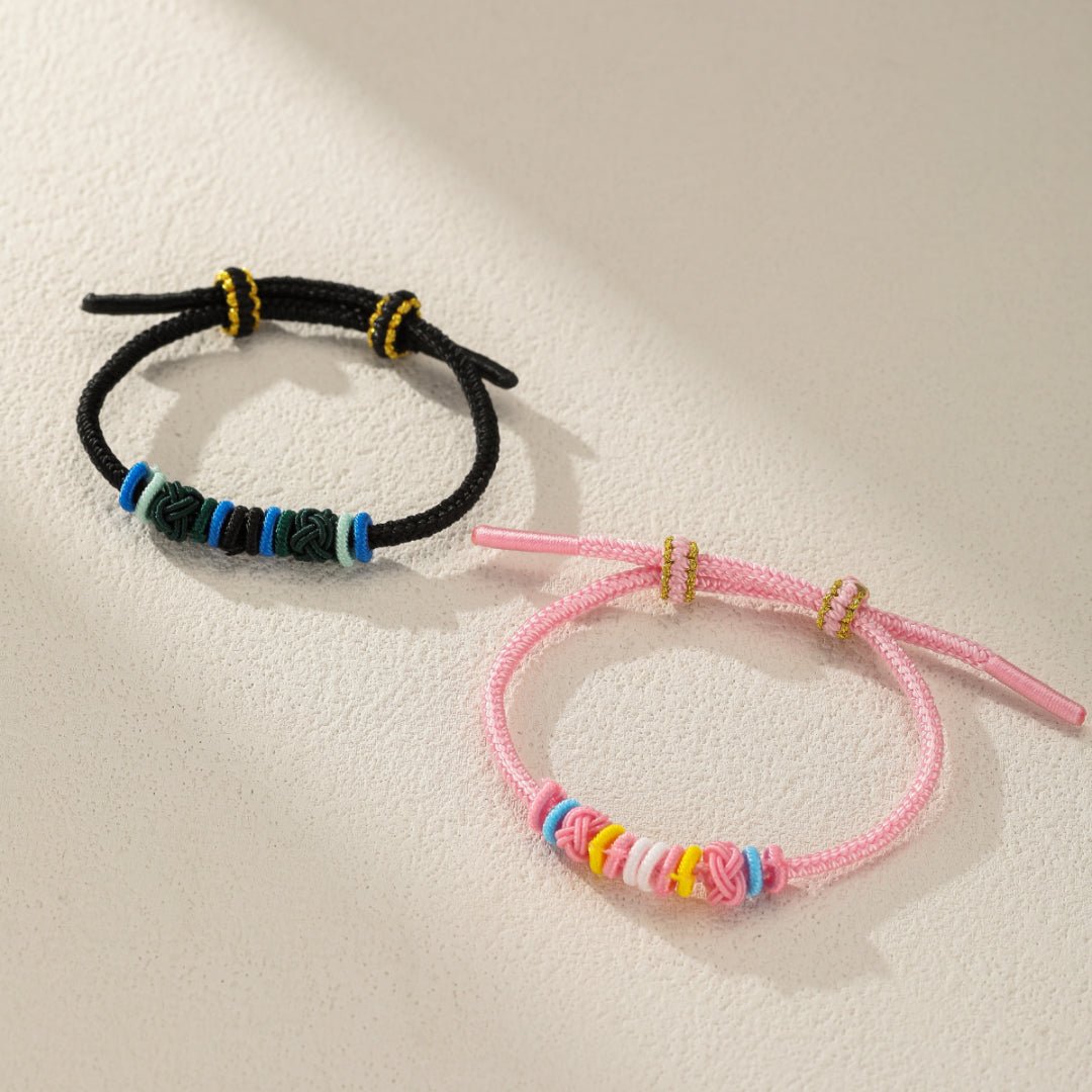 Bracelet Enfant Ajustable en Corde Tressée – Nœud Porte-Bonheur - Biloria