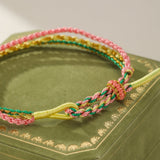 Bracelet Enfant Tressé Arc-en-Ciel Chanceux - Bijou Multicolore - Biloria