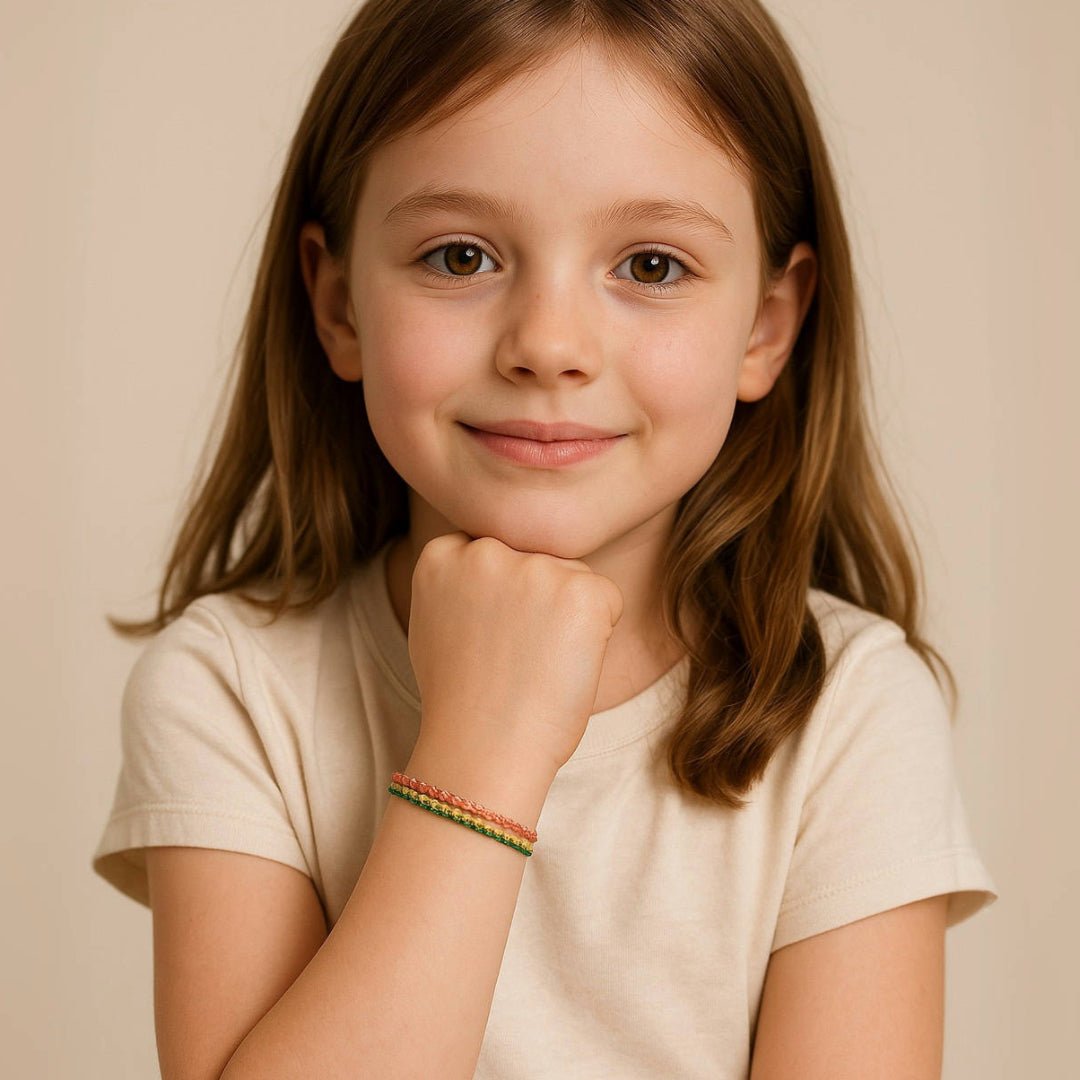 Bracelet Enfant Tressé Arc-en-Ciel Chanceux - Bijou Multicolore - Biloria