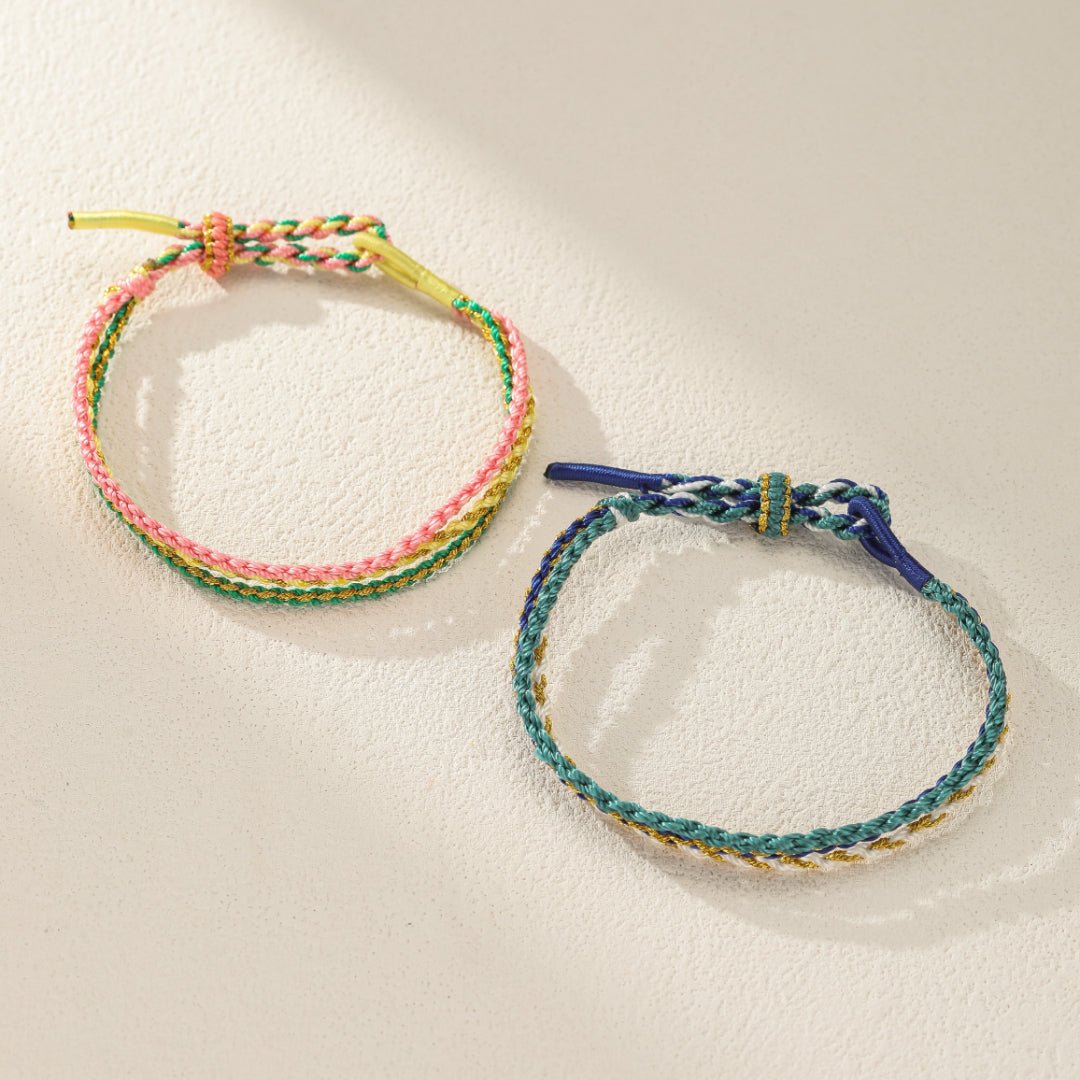 Bracelet Enfant Tressé Arc-en-Ciel Chanceux - Bijou Multicolore - Biloria