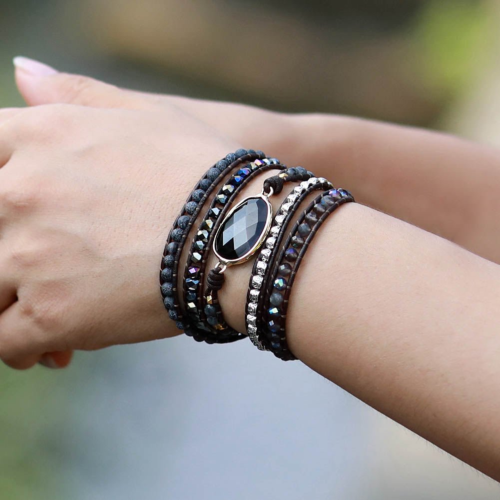 Bracelet Enveloppant Onyx Protection | Zen & Force - Biloria