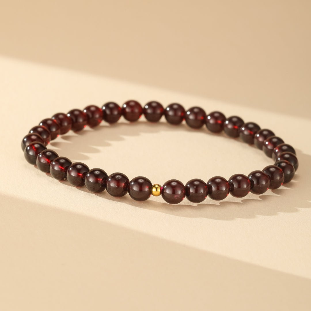 Bracelet Grenat Passion - Pierre Fine Rouge Équilibrante - Biloria