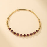 Bracelet Grenat Plaqué Or 18K – Énergie Solaire et Protection - Biloria