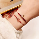 Bracelet Grenat Quartz Fraise Fil Rouge Protection Destin - Biloria