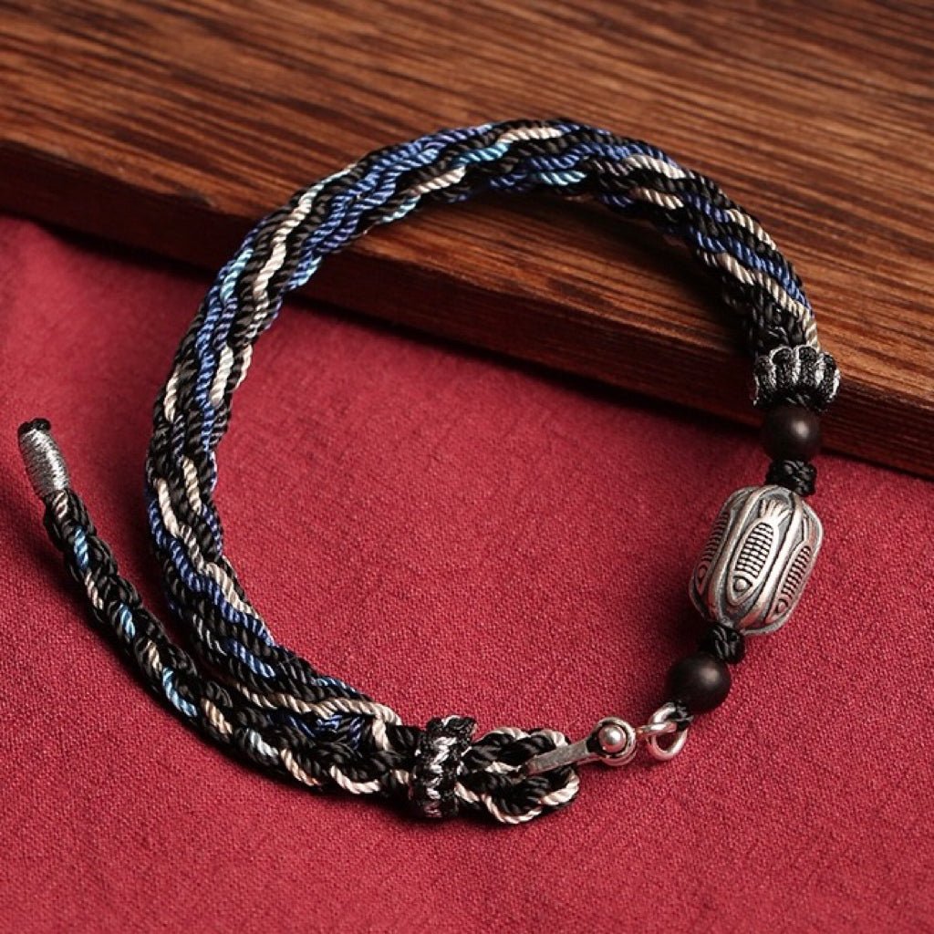 Bracelet Guerrier Marin Argent 925 Ajustable Homme - Biloria