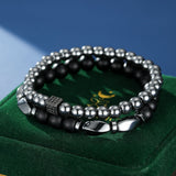Bracelet Hématite Obsidienne Homme – Protection et Ancrage - Biloria