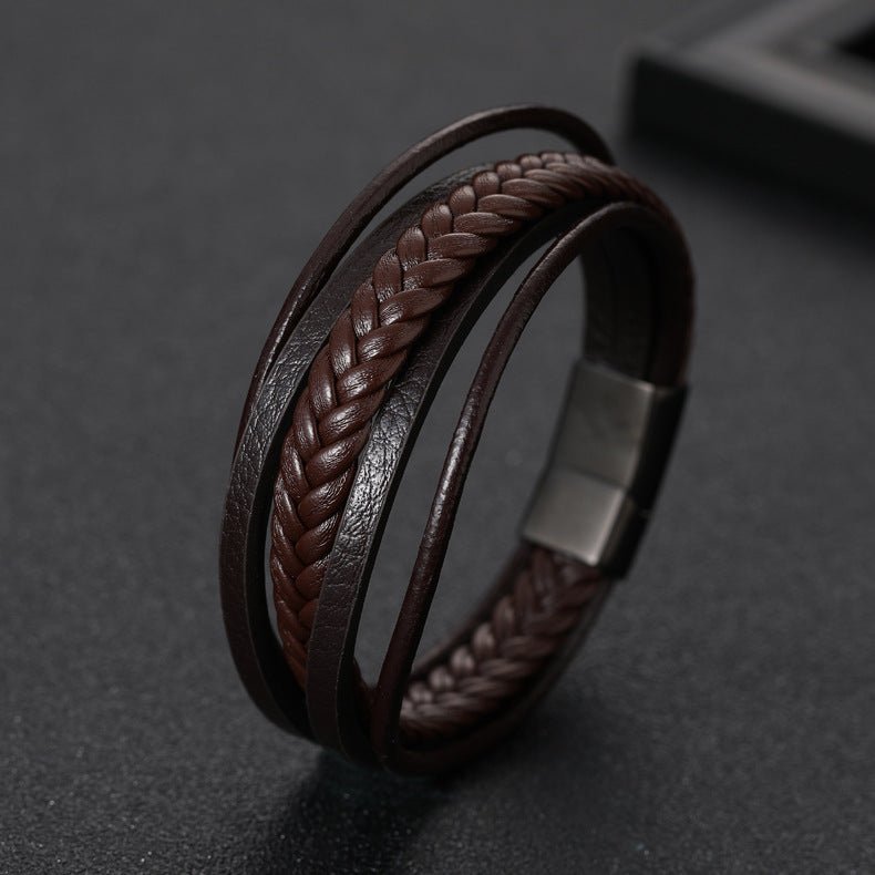 Bracelet Homme Cuir Tressé – Force et Sérénité - Biloria