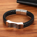 Bracelet Homme Cuir Vague – Élégance Minimaliste - Biloria