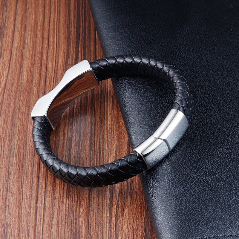 Bracelet Homme Cuir Vague – Élégance Minimaliste - Biloria