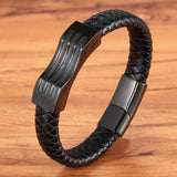 Bracelet Homme Cuir Vague – Élégance Minimaliste - Biloria