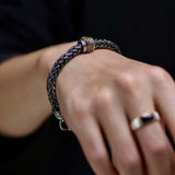 Bracelet Homme Guerrier Nordique Argent et Zircon - Biloria