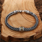 Bracelet Homme Guerrier Nordique Argent et Zircon - Biloria