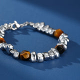 Bracelet Homme Hématite Œil de Tigre – Énergie Solaire et Protection - Biloria