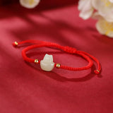 Bracelet Jade Bébé Dragon Fil Rouge Protection Chance - Biloria