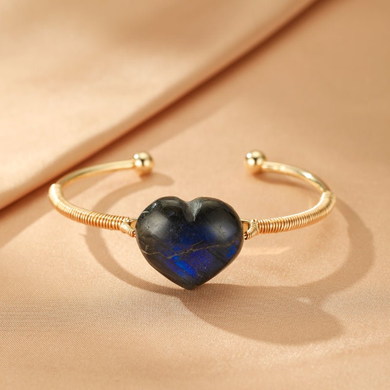 Bracelet Labradorite Cœur Mystique - Bijou Tendance - Biloria
