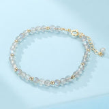 Bracelet Labradorite Laiton Plaqué Or 14K Protection Intuition - Biloria