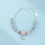 Bracelet Labradorite Quartz Fraise Argent 925 Bien-être - Biloria