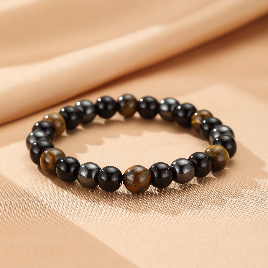 Bracelet Œil de Tigre et Hématite – Protection et Ancrage - Biloria