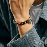 Bracelet Œil de Tigre et Jade Fait Main – Cadeau Spirituel - Biloria