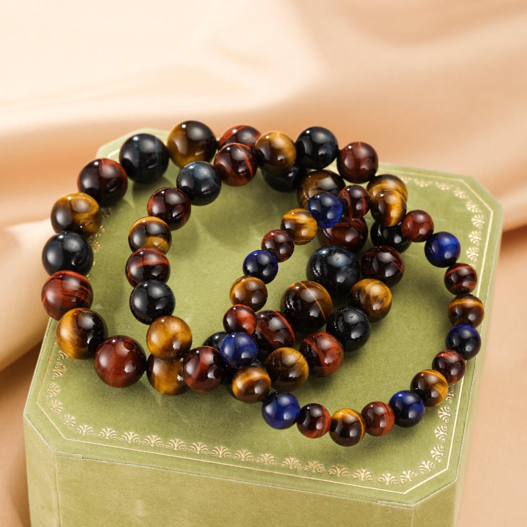 Bracelet Œil de Tigre Multicolore – Bijou Énergétique - Biloria