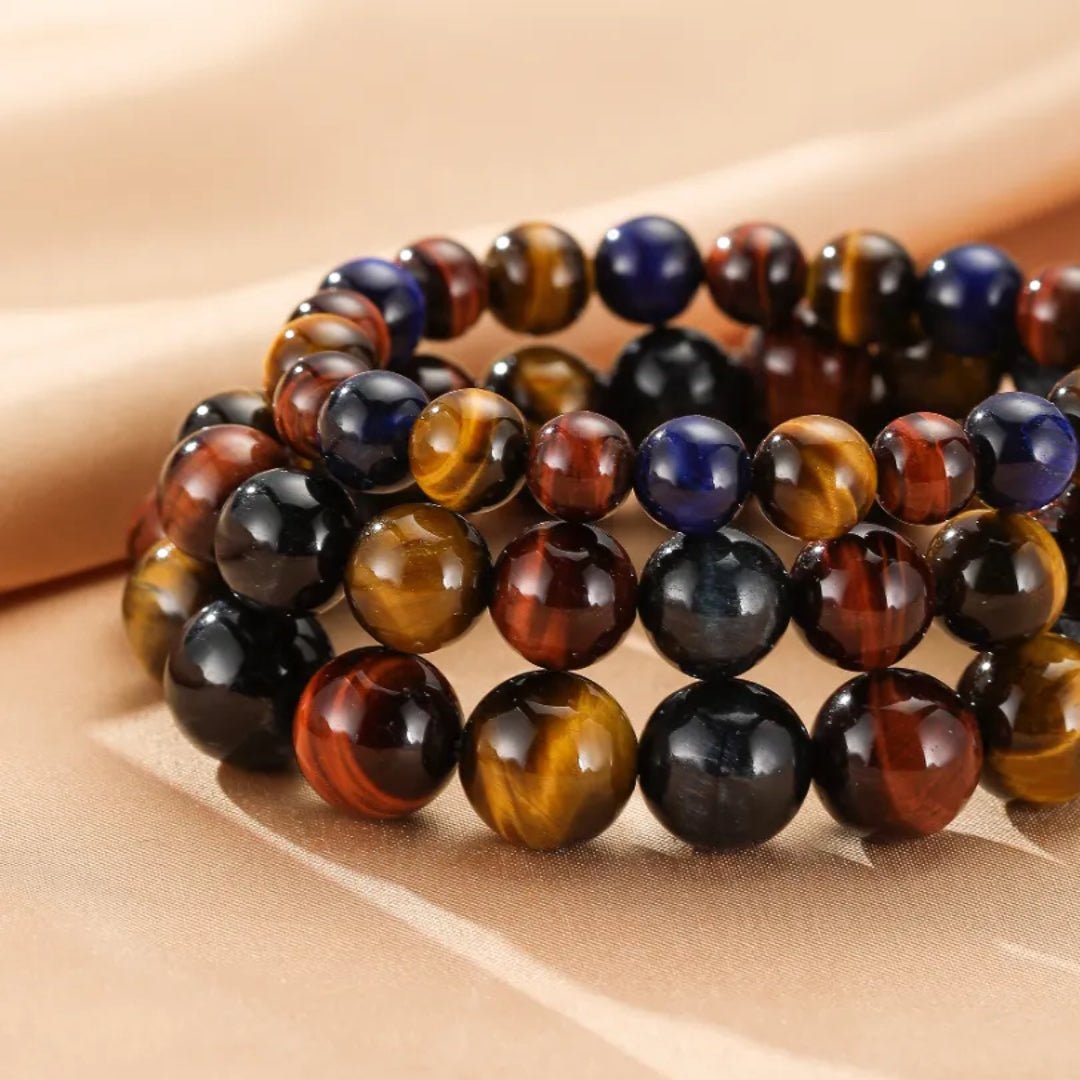 Bracelet Œil de Tigre Multicolore – Bijou Énergétique - Biloria