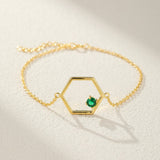 Bracelet Péridot Étoile Radieuse – Argent Plaqué Or, Bijou Lumière - Biloria