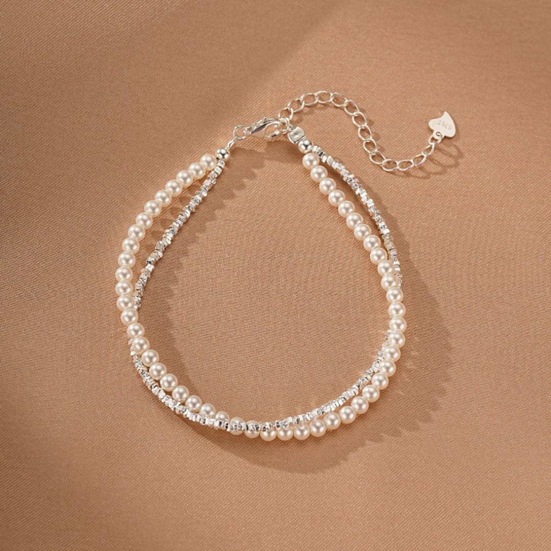 Bracelet Perle Double Éclat Argent 925 - Biloria